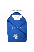 Selimut Bayi Topi Double Fleece - Thin Baby Blanket- motif Beruang Lucu dan Halus